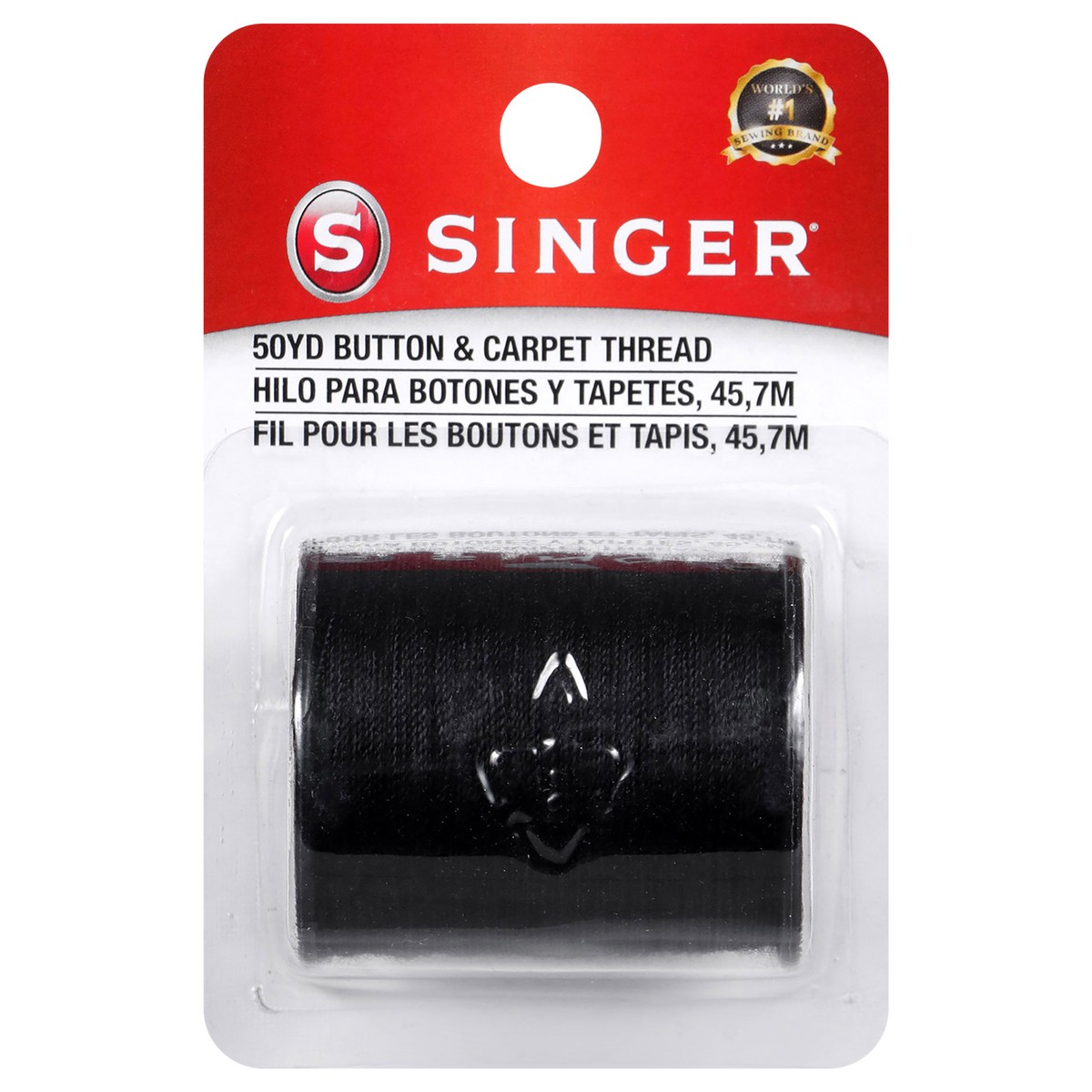 slide 1 of 2, Singer Heavy-Duty Button & Carpet Sewing Thread, Black, 50 yds., 1 ct