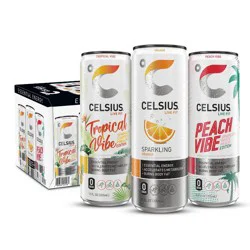CELSIUS Sparkling Core Vibe Variety Pack, Functional Energy Drink 12 Fl Oz