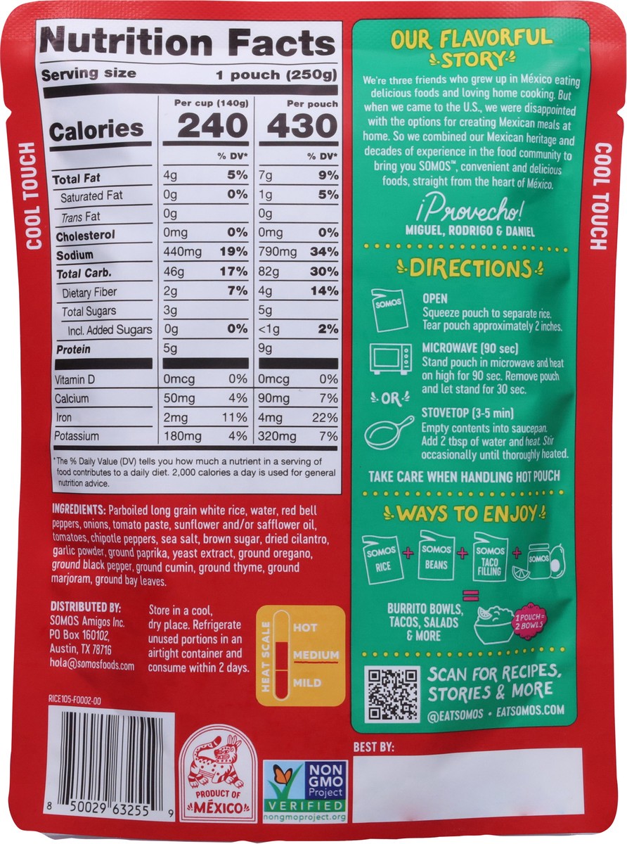 slide 13 of 13, Somos Chipotle White Rice 8.8 oz, 8.8 oz