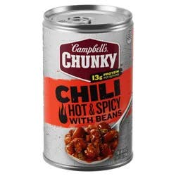 Campbell's Campbell’s Chunky Hot and Spicy Chili With Beans, 19 oz Can
