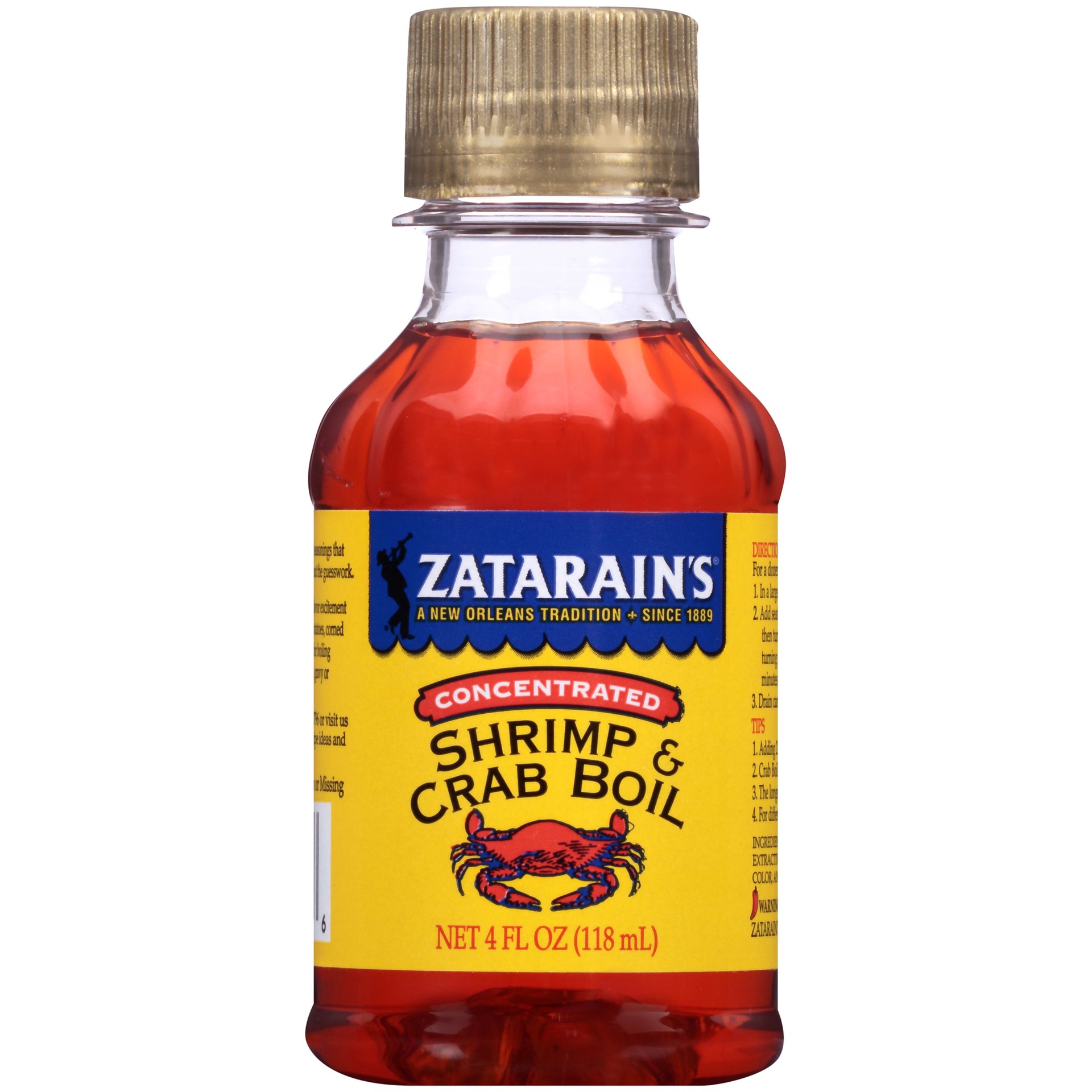 slide 1 of 1, Zatarain's Concentrated Shrimp & Crab Boil, 4 fl oz