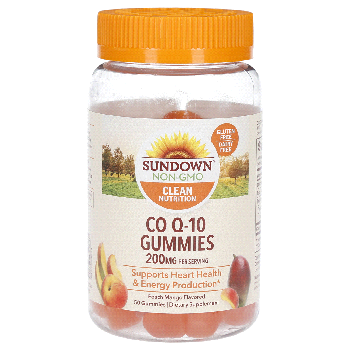 slide 1 of 9, Sundown Naturals Co Q10 Gluten Free Gummies Peach Mango, 50 ct