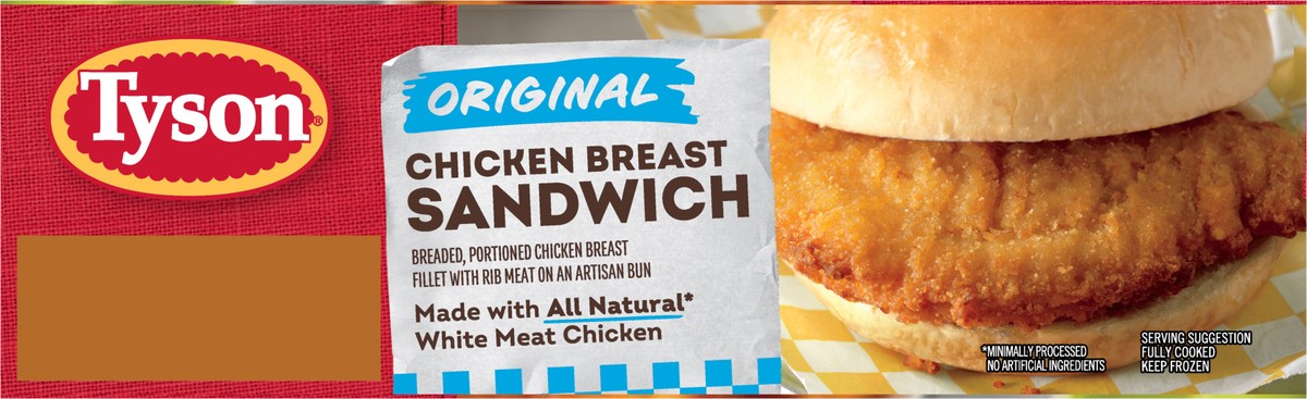 slide 3 of 8, Tyson Original Chicken Breast Sandwich, 24 oz, 4 ct Box, 680.39 g