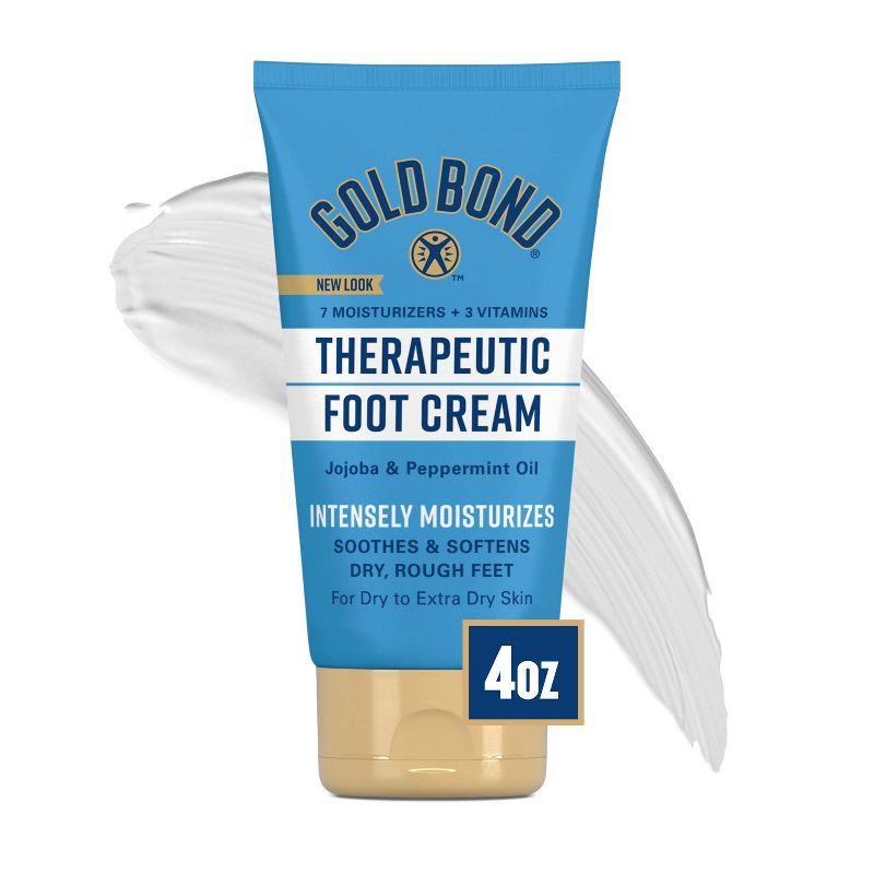 slide 1 of 5, Gold Bond Therapeutic Foot Cream (4 Oz), Triple Action, 4 oz