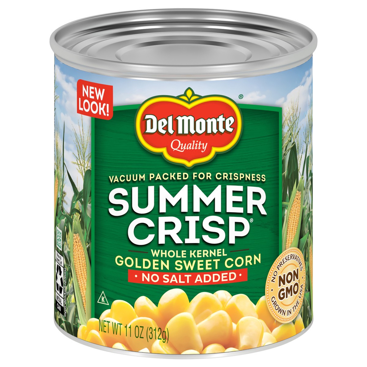 slide 1 of 1, Del Monte Summer Crisp No Salt Added Whole Kernel Golden Sweet Corn, 11 oz
