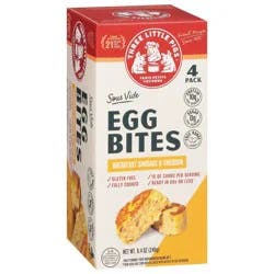 Three Little Pigs Breakfast Sausage & Cheddar Egg Bites 4 Pack