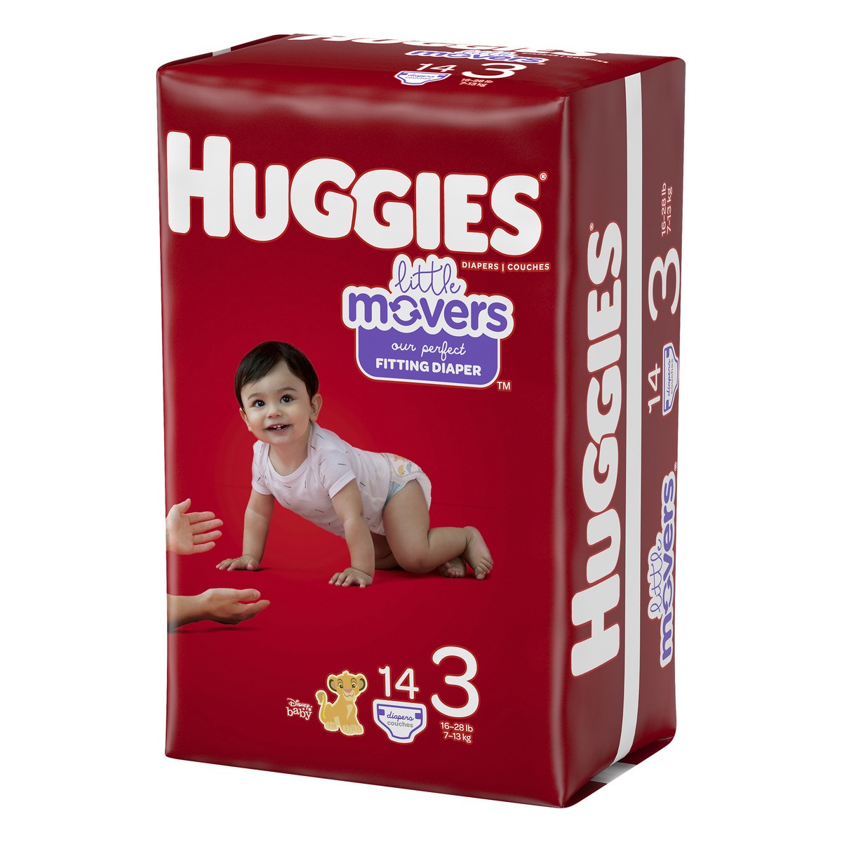 slide 3 of 9, Huggies Little Movers Disney Baby Diapers Size 3 (16-28 lb) 14 ea, 14 ct