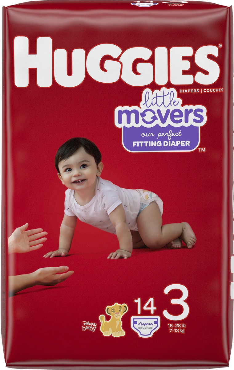 slide 6 of 9, Huggies Little Movers Disney Baby Diapers Size 3 (16-28 lb) 14 ea, 14 ct