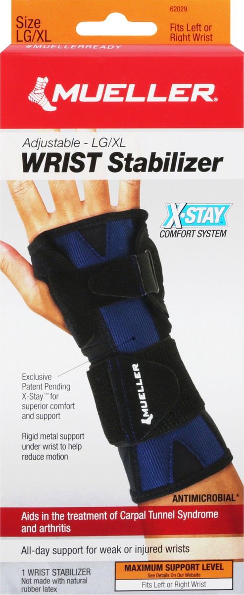 slide 2 of 12, Mueller Adjustable Large/Extra Large Wrist Stabilizer 1 ea, 1 ct