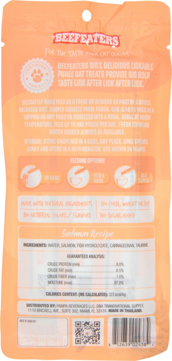 slide 8 of 13, Beefeaters Lickables Puree Salmon Recipe Cat Treat 3 - 0.53 oz Packs, 3 ct