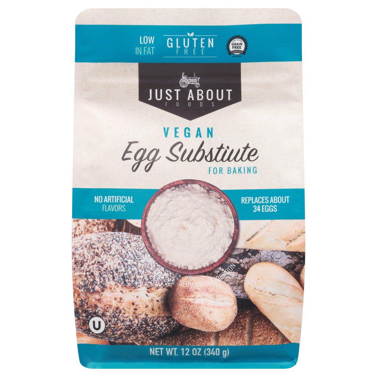 slide 7 of 13, Just About Foods Vegan Egg Substitute, 12 oz