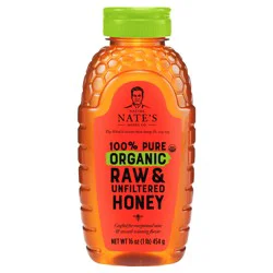 Nature Nate's 100% Pure Organic, Raw & Unfiltered Honey - 16 oz