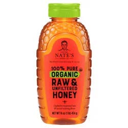 Nature Nate's 100% Pure Organic, Raw & Unfiltered Honey - 16 oz
