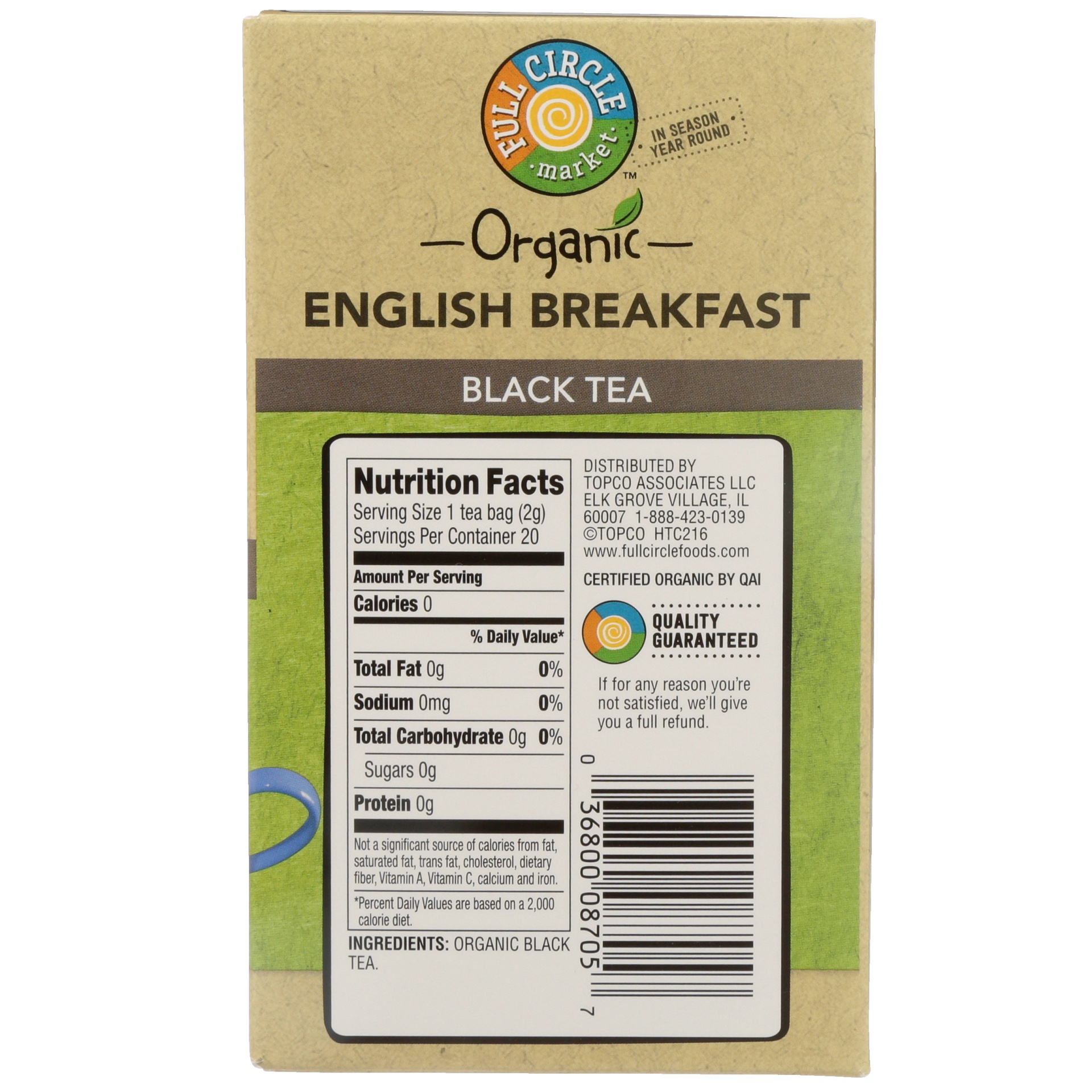 slide 6 of 6, Full Circle Market English Breakfast Black Tea Bags, 20 ct; 1.6 oz
