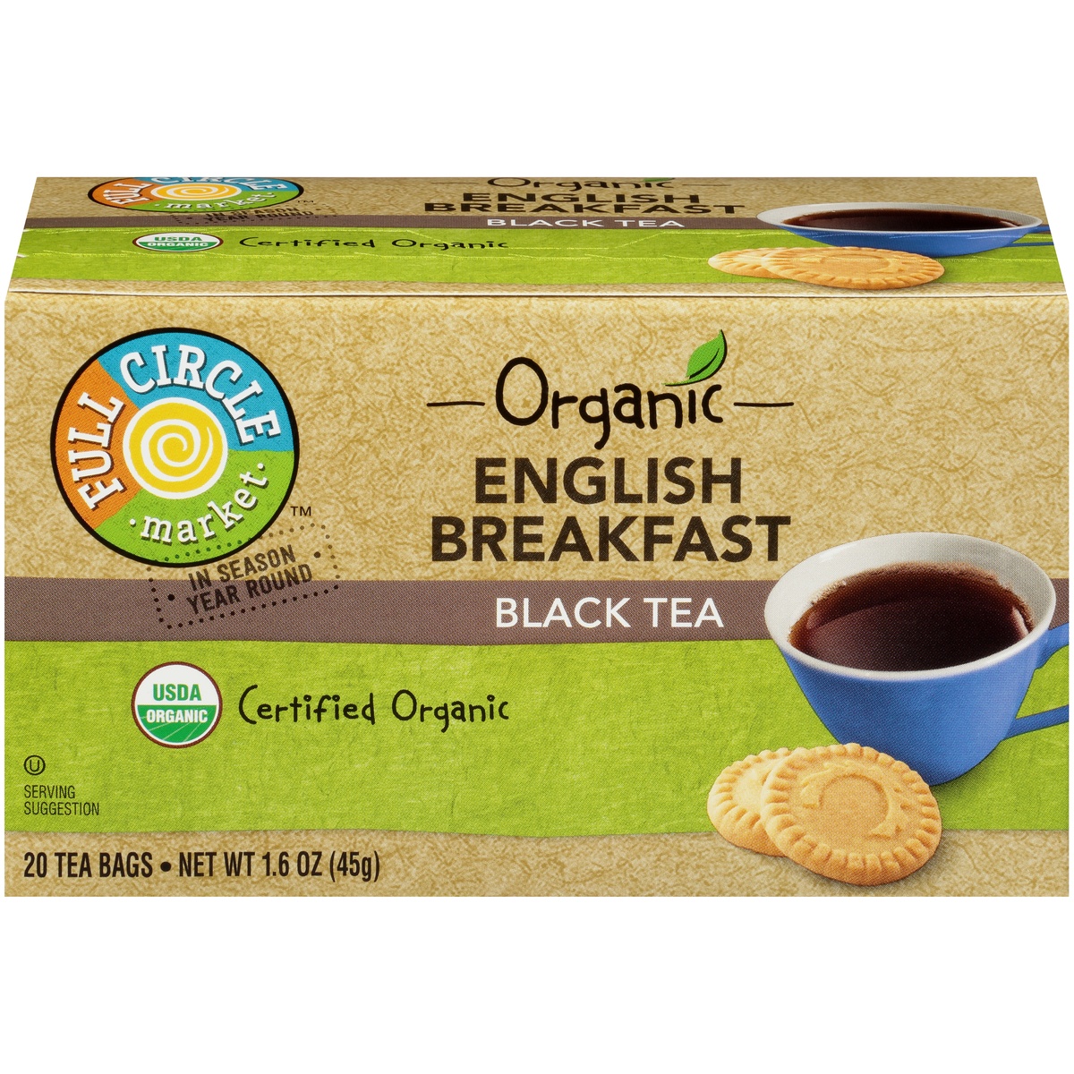 slide 1 of 6, Full Circle Market English Breakfast Black Tea Bags, 20 ct; 1.6 oz