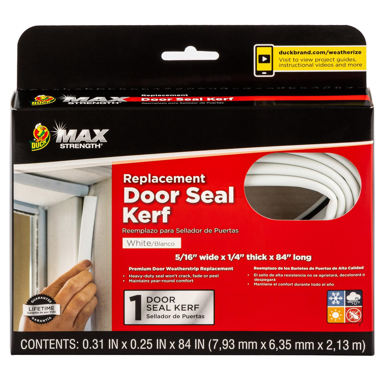 slide 1 of 8, Duck® Brand Max Strength Replacement Door Seal - White, 84 In., 1 ct