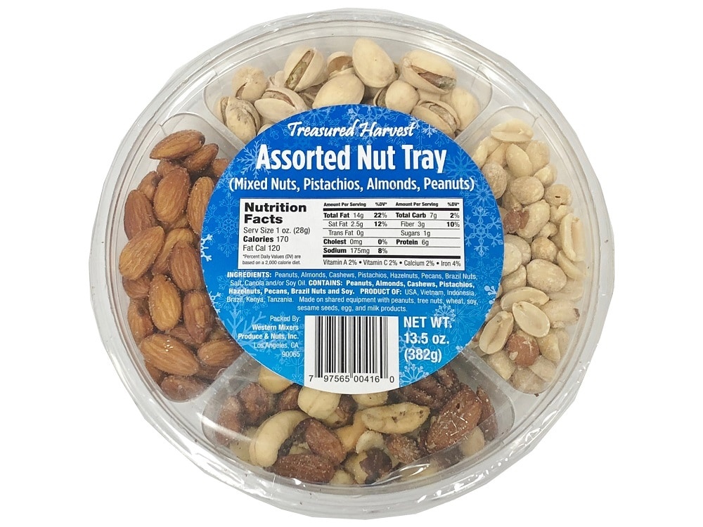 slide 1 of 1, Treasured Harvest Assorted Nut Tray, 13.5 oz