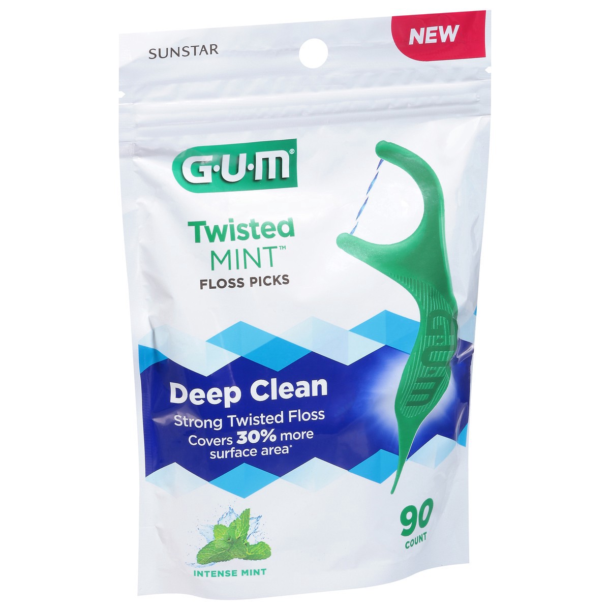 slide 2 of 11, G-U-M Twisted Mint Floss Picks 90 ea, 90 ct