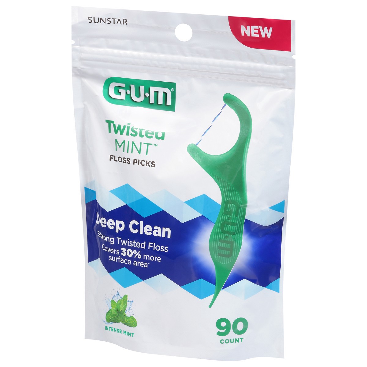 slide 7 of 11, G-U-M Twisted Mint Floss Picks 90 ea, 90 ct