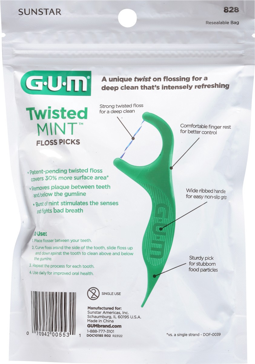 slide 5 of 11, G-U-M Twisted Mint Floss Picks 90 ea, 90 ct
