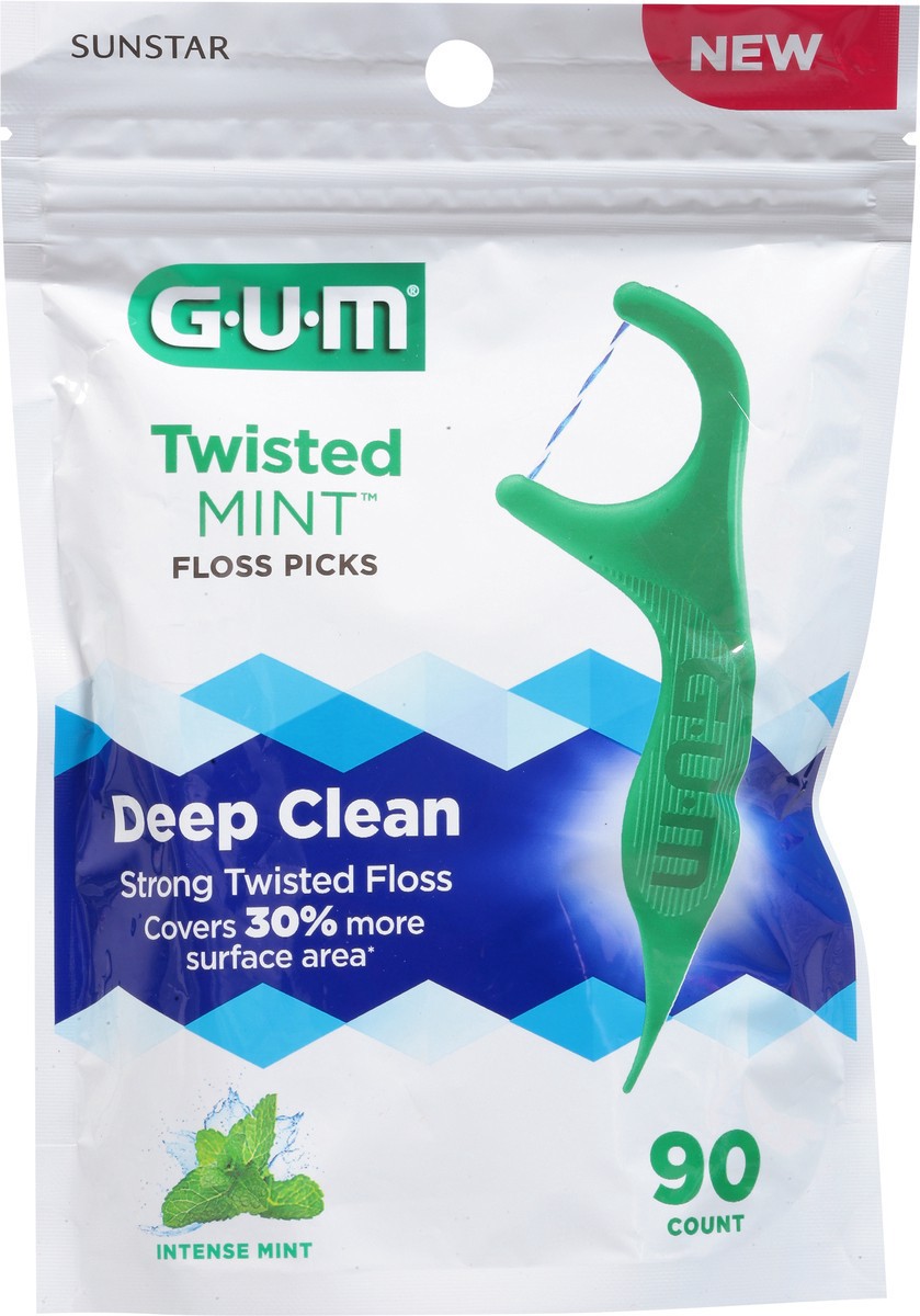 slide 8 of 11, G-U-M Twisted Mint Floss Picks 90 ea, 90 ct