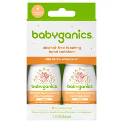 Babyganics Alcohol-Free Foaming Hand Sanitizer On-The-Go Mandarin 1.69 oz 2 Pack