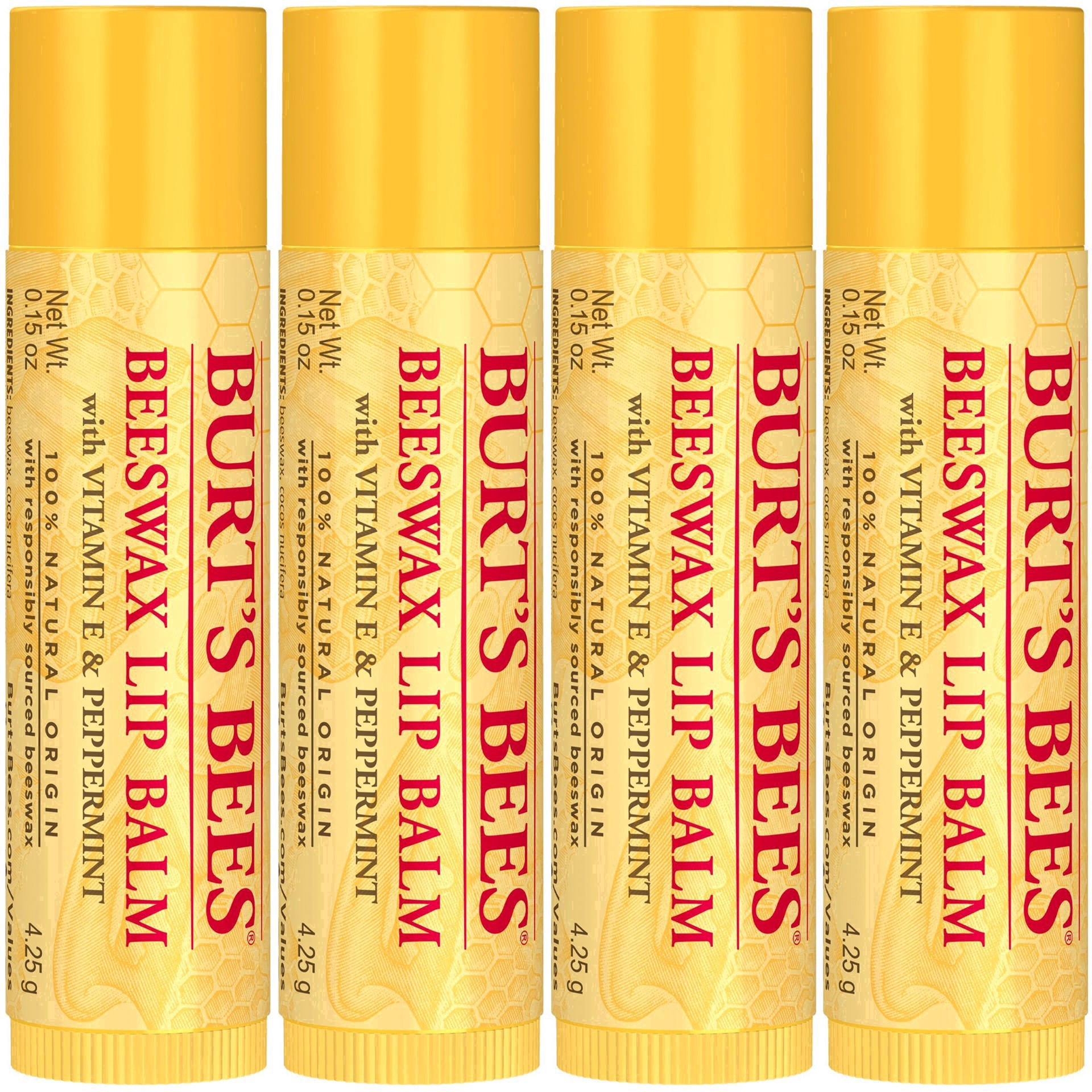 slide 148 of 248, Burt's Bees Natural Origin Moisturizing Lip Balm, 4 ct