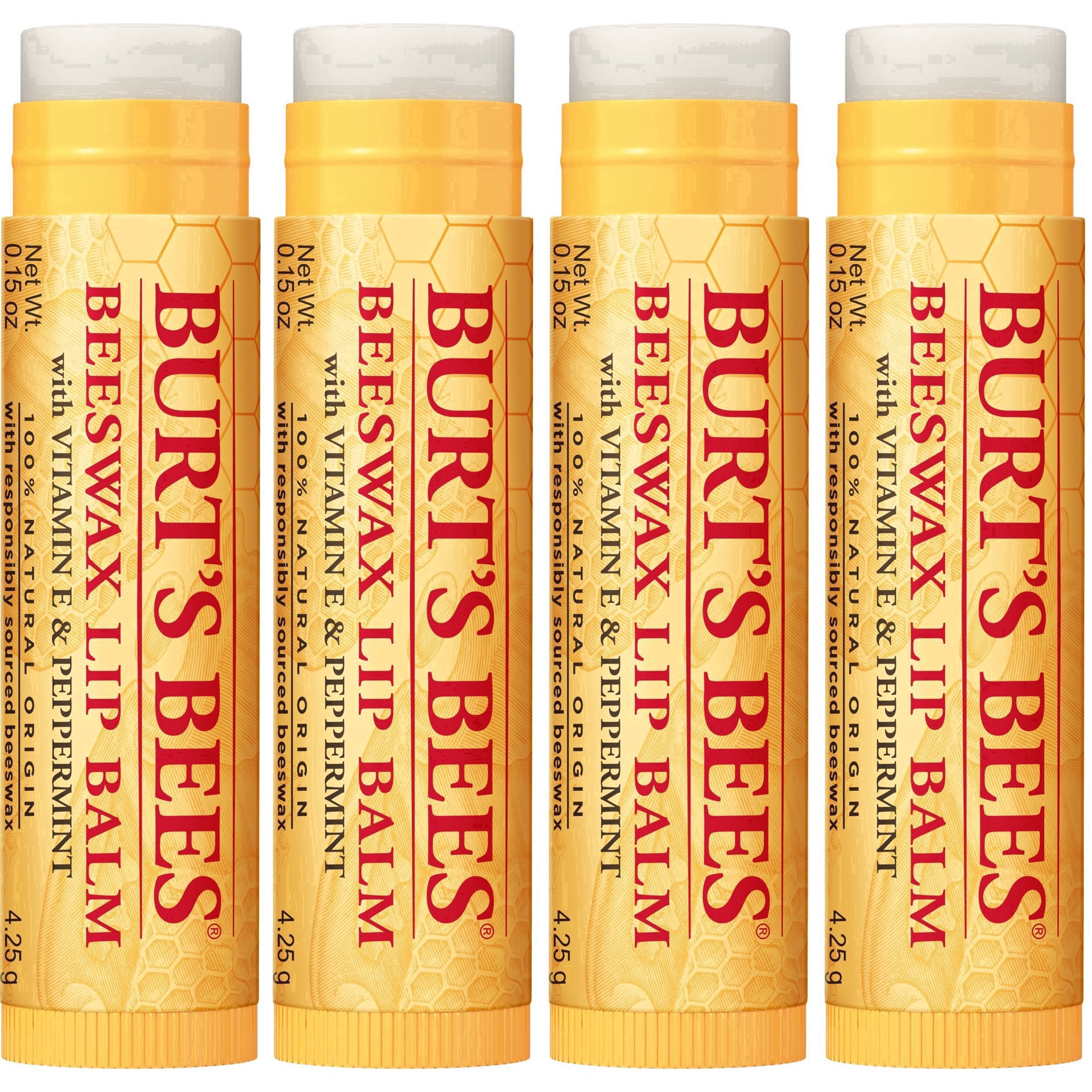 slide 210 of 248, Burt's Bees Natural Origin Moisturizing Lip Balm, 4 ct