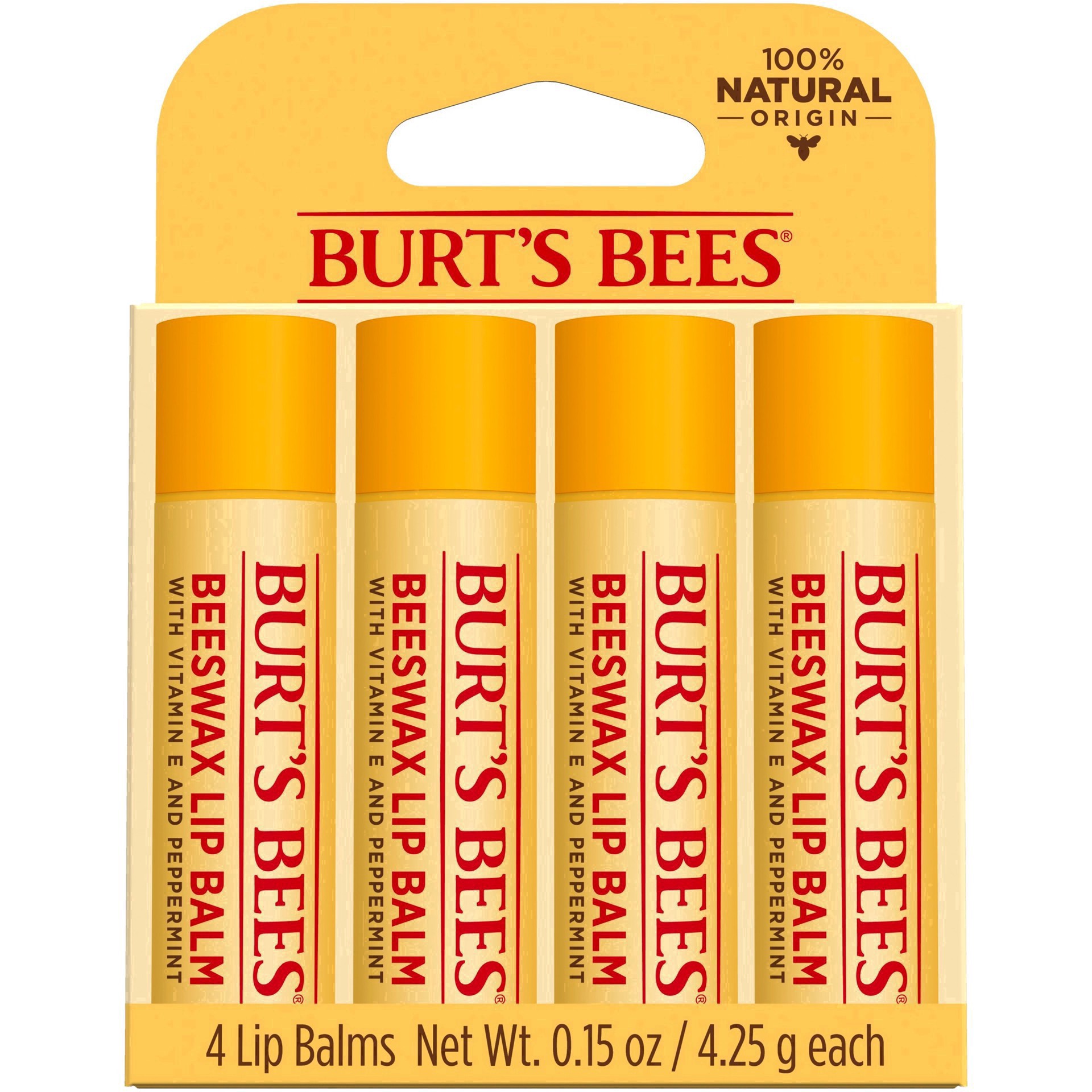 slide 7 of 248, Burt's Bees Natural Origin Moisturizing Lip Balm, 4 ct