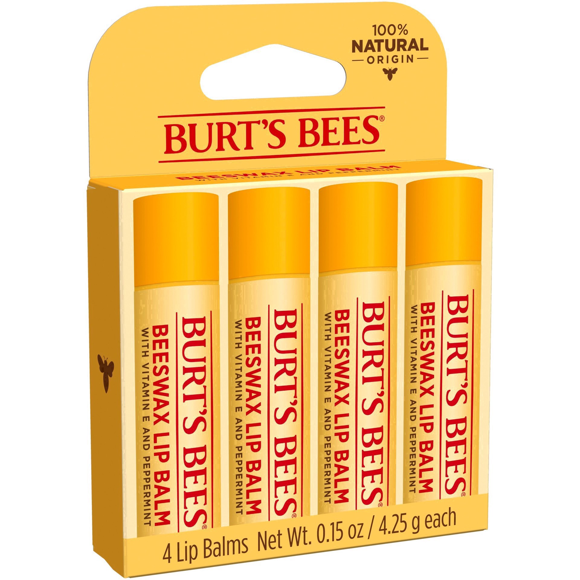 slide 198 of 248, Burt's Bees Natural Origin Moisturizing Lip Balm, 4 ct