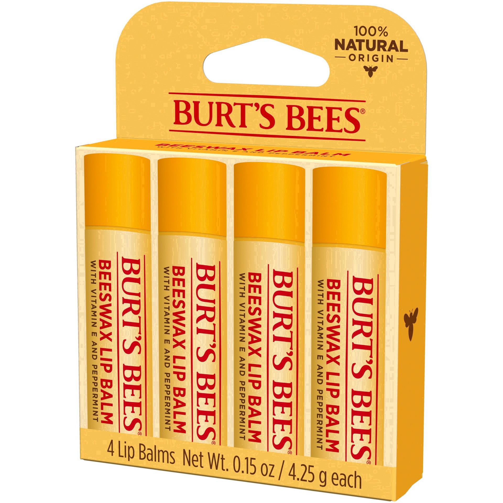 slide 220 of 248, Burt's Bees Natural Origin Moisturizing Lip Balm, 4 ct