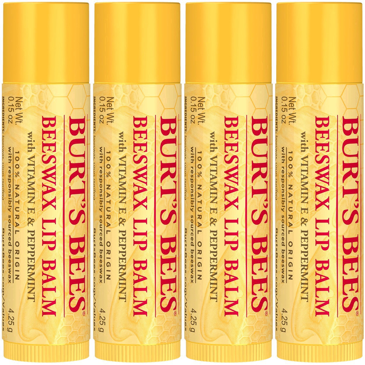 slide 178 of 248, Burt's Bees Natural Origin Moisturizing Lip Balm, 4 ct