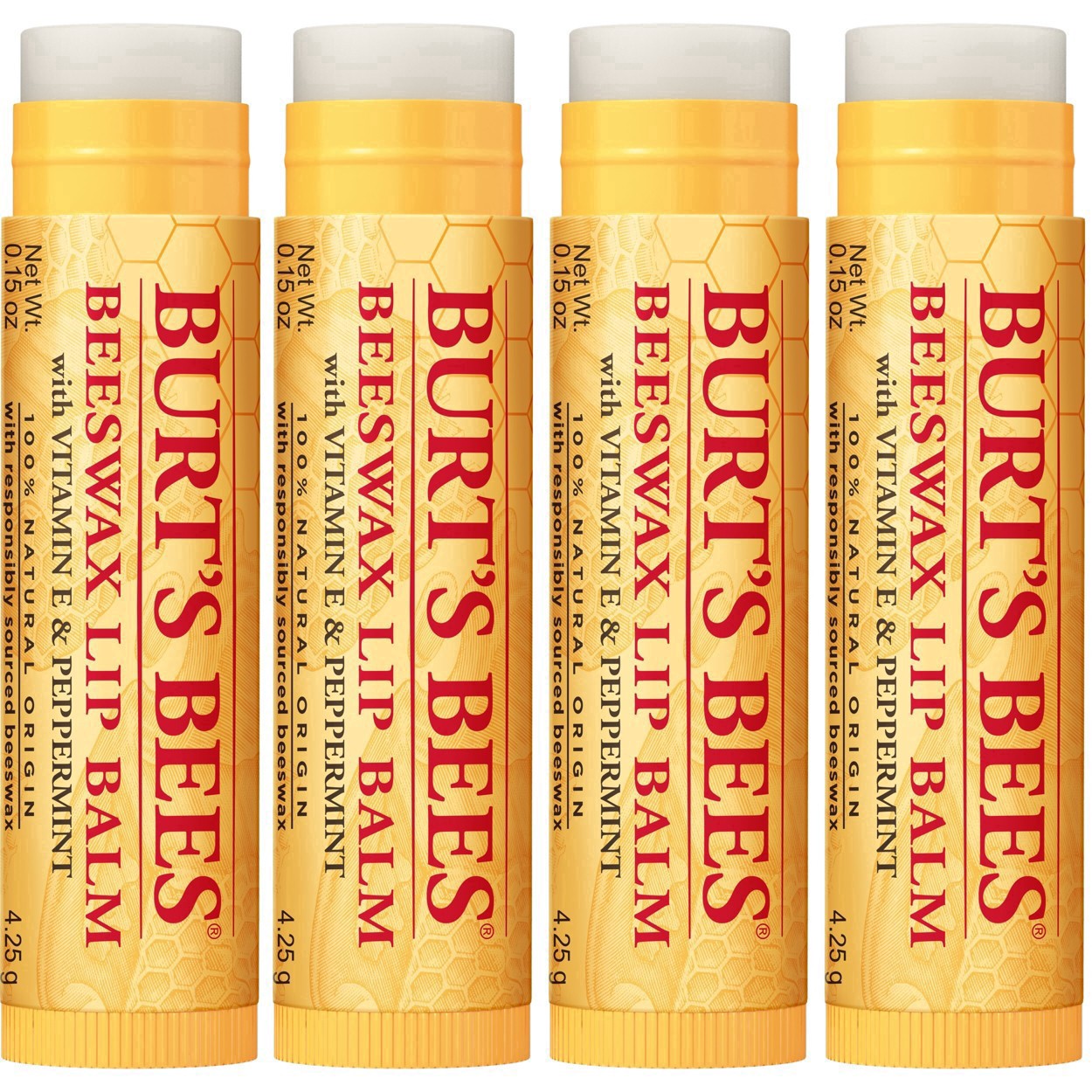 slide 181 of 248, Burt's Bees Natural Origin Moisturizing Lip Balm, 4 ct