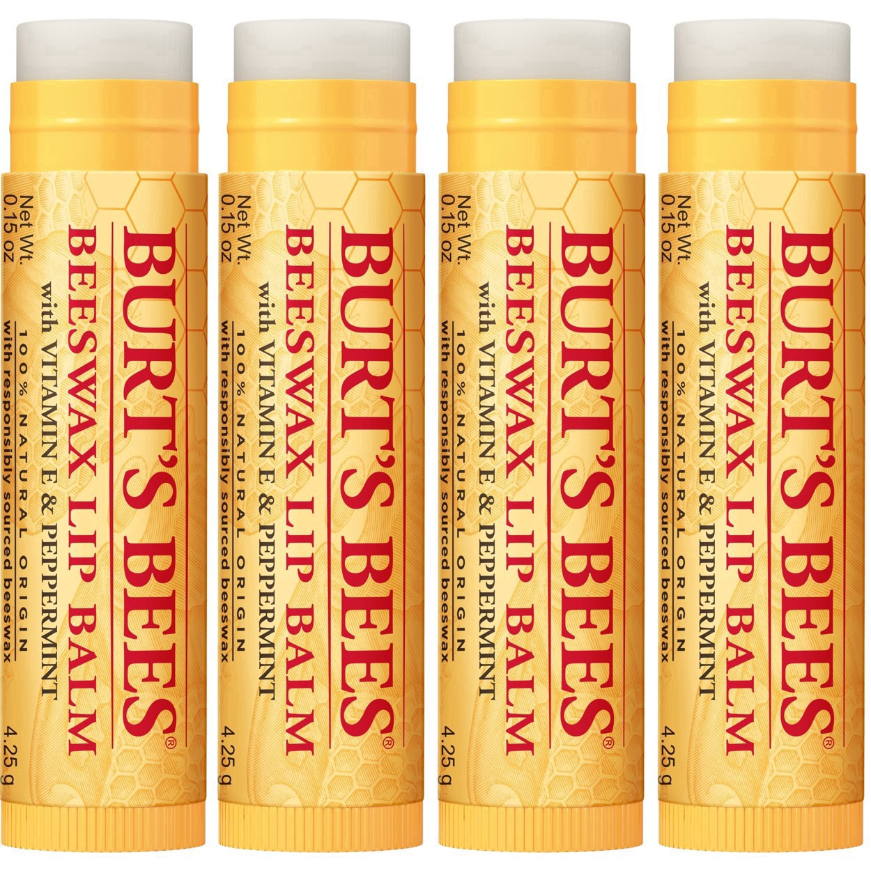 slide 247 of 248, Burt's Bees Natural Origin Moisturizing Lip Balm, 4 ct