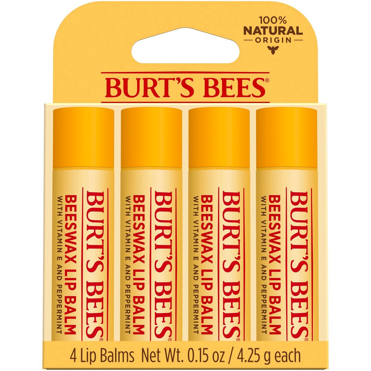 slide 201 of 248, Burt's Bees Natural Origin Moisturizing Lip Balm, 4 ct