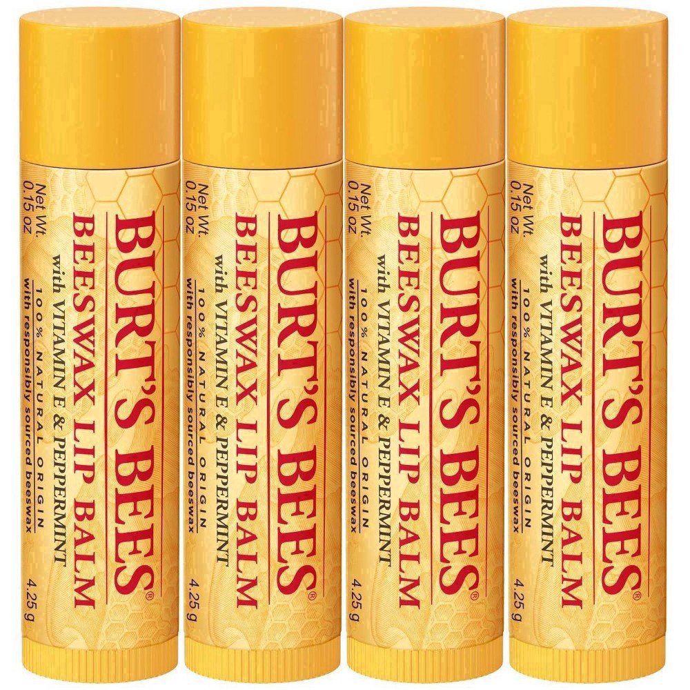 slide 45 of 248, Burt's Bees Natural Origin Moisturizing Lip Balm, 4 ct