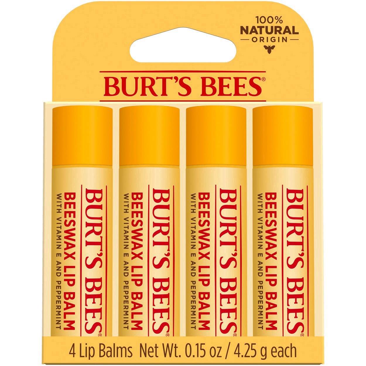 slide 141 of 248, Burt's Bees Natural Origin Moisturizing Lip Balm, 4 ct