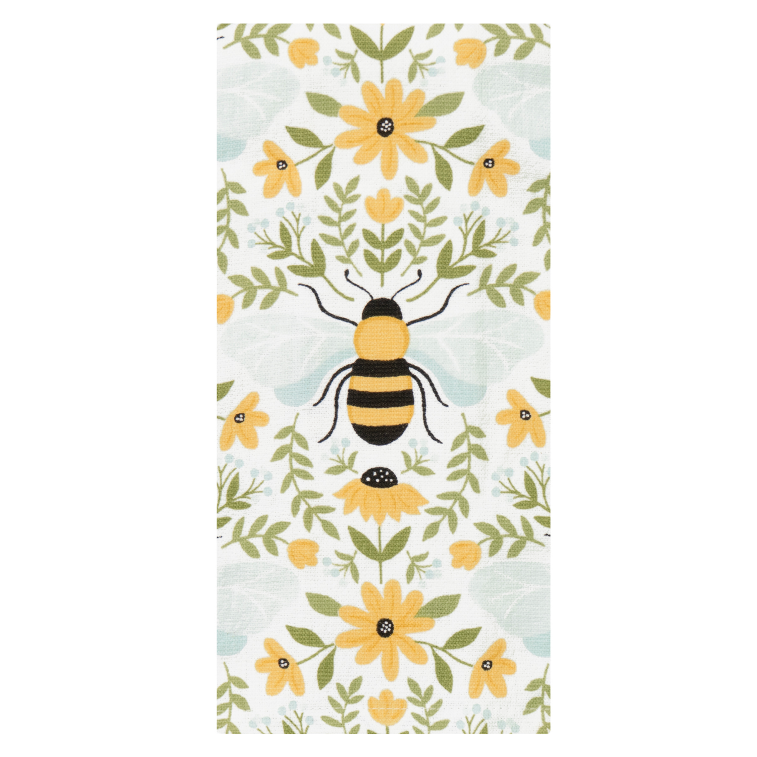 slide 1 of 2, Room & Retreat Floral Reflective Bee Aqua Dual Kitchen Towel, 16 In X 26 In, XXL