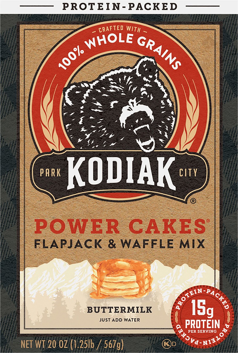 slide 5 of 8, Kodiak Cakes Power Cakes Buttermilk Flapjack And Waffle Mix, 20 oz