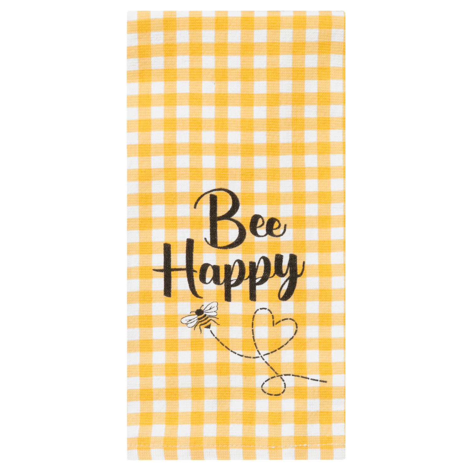 slide 1 of 2, Room & Retreat Happy Bee Check Dual Kitchen Towel, 16 In X 26 In, 1 ct