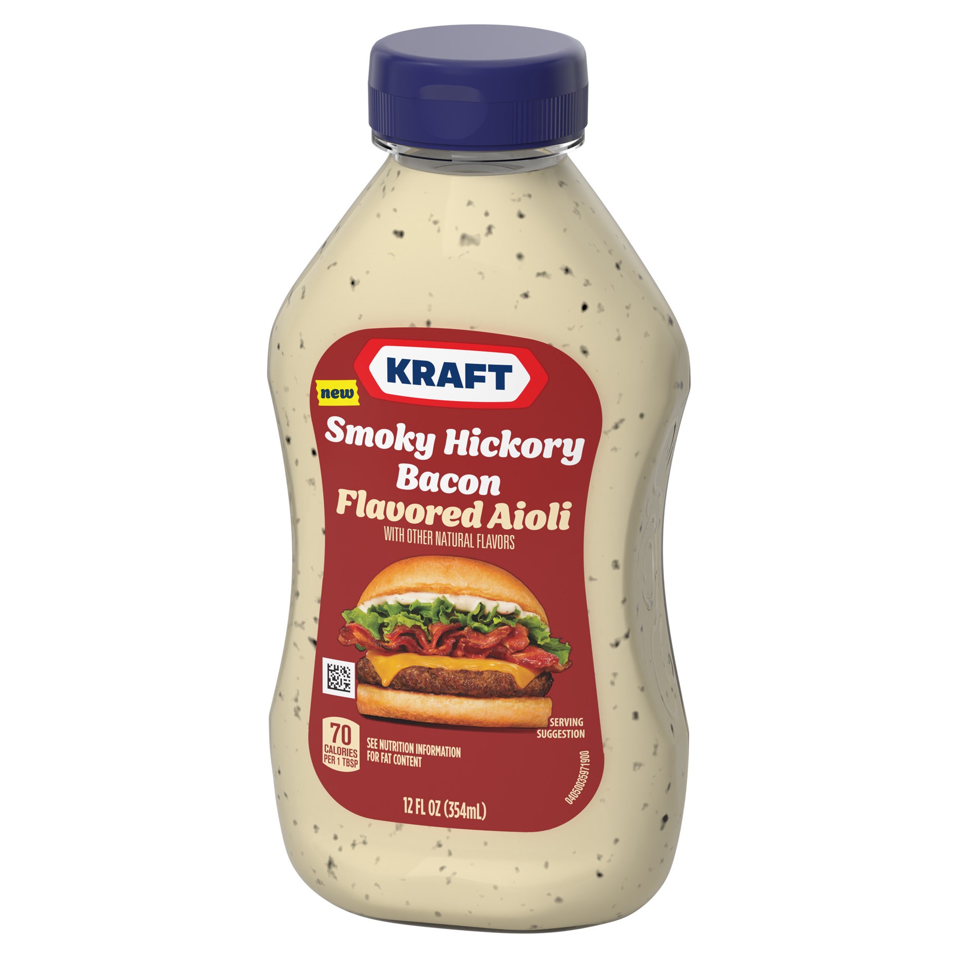 slide 5 of 5, Kraft Smoky Hickory Bacon Flavored Aioli, 12 oz Bottle, 12 fl oz