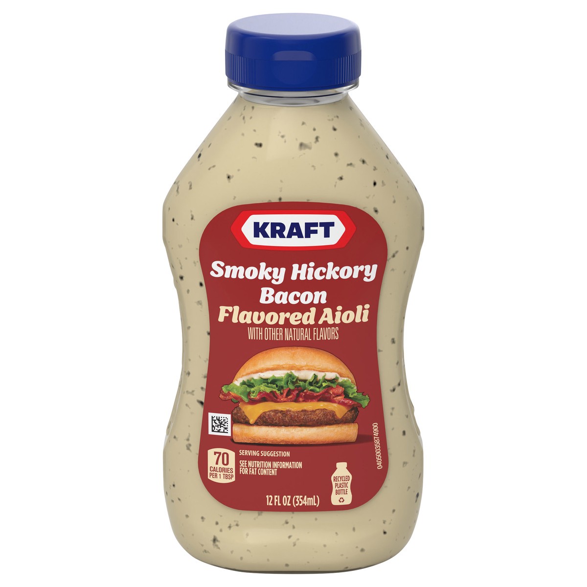 slide 1 of 5, Kraft Smoky Hickory Bacon Flavored Aioli, 12 oz Bottle, 12 fl oz