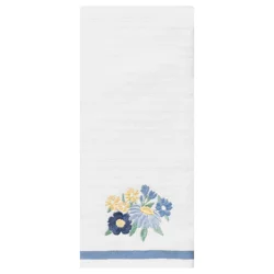 Room & Retreat Botanic Floral Bunch Embroidered Waffle Kitchen Towel, 16 In X 26 In