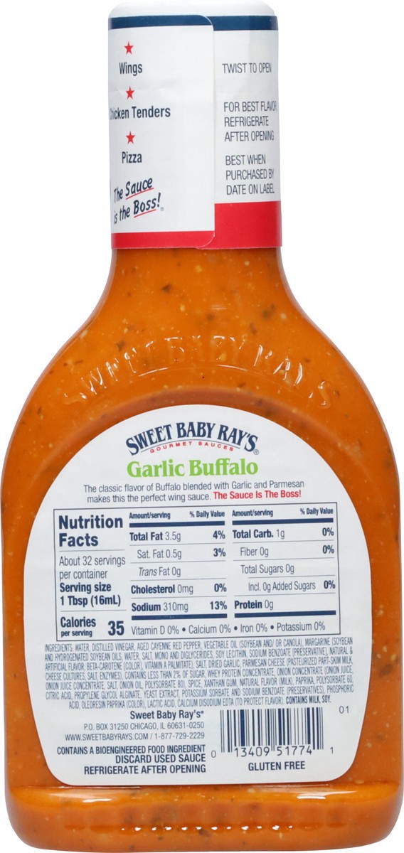 slide 3 of 10, Sweet Baby Ray's Garlic Buffalo Wing Sauce 16 fl oz, 16 fl oz