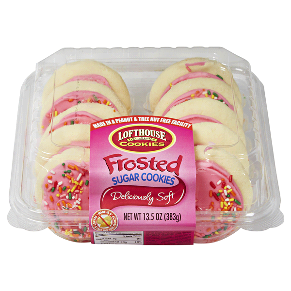 slide 1 of 1, Lofthouse Pink Frosted Sugar Cookies, 10 ct; 13.5 oz