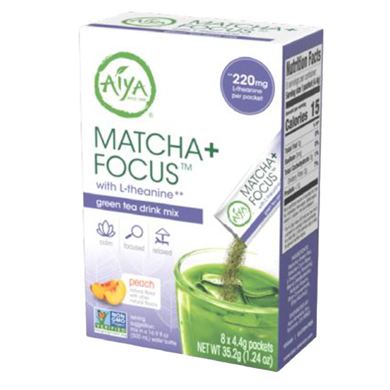 slide 1 of 1, Aiya Matcha + Focus, 8 ct