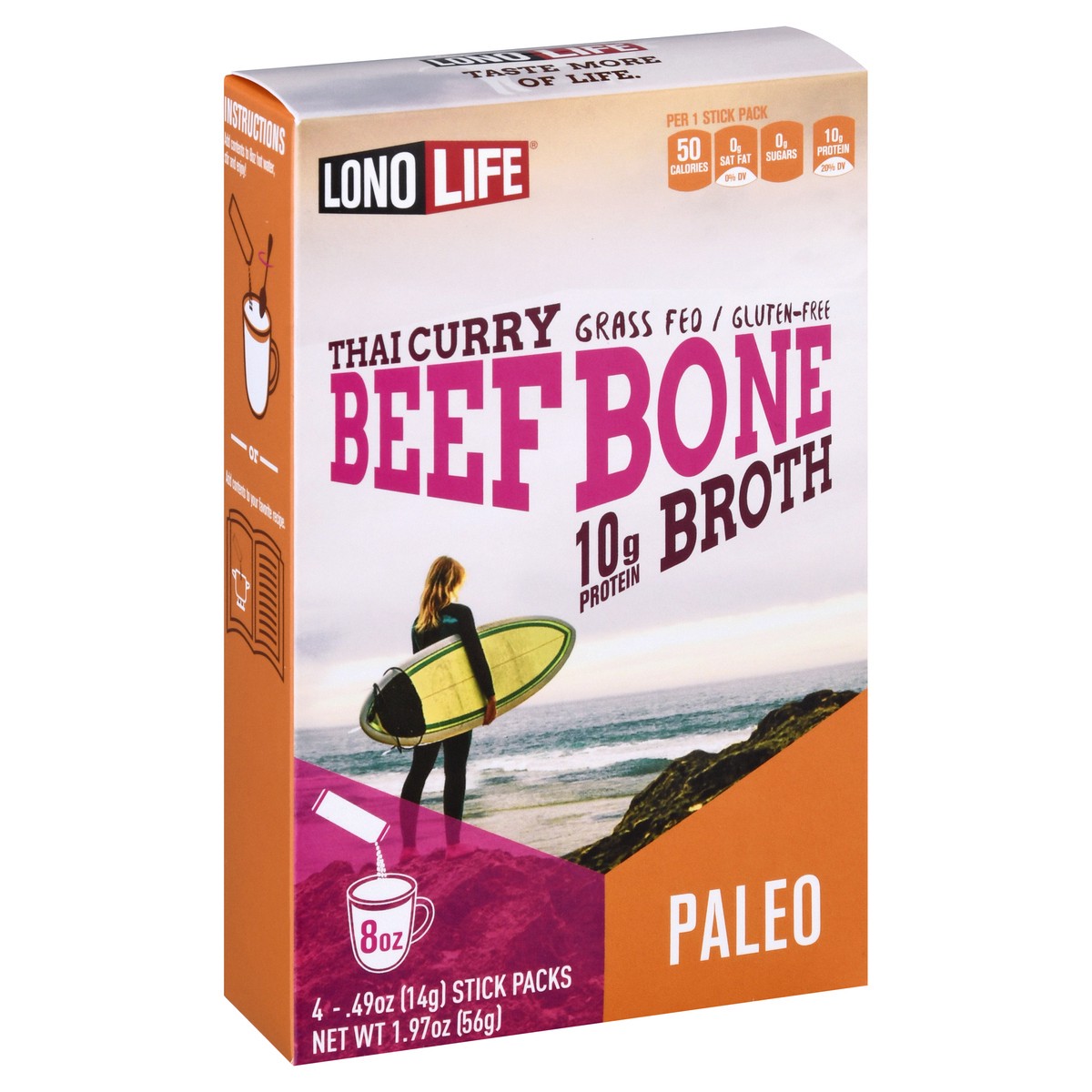 slide 4 of 9, LonoLife Thai Curry Beef Bone Broth 4 ea, 4 ct