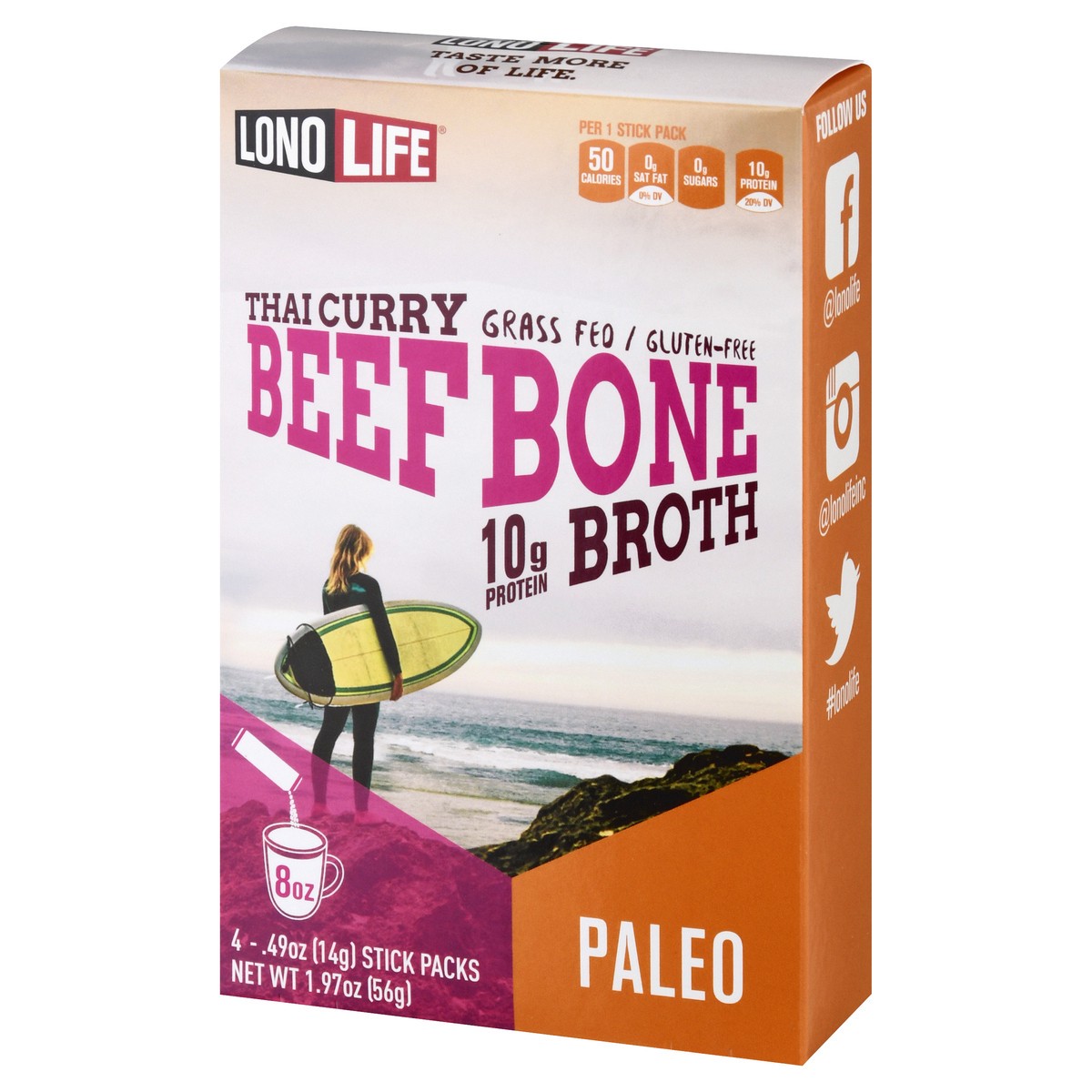 slide 5 of 9, LonoLife Thai Curry Beef Bone Broth 4 ea, 4 ct