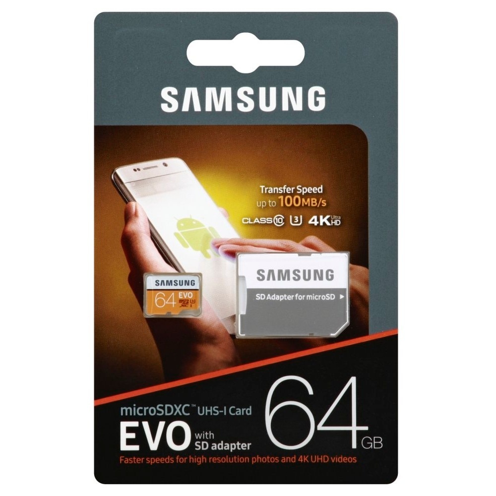 slide 1 of 1, Samsung Microsdxc Evo Memory Card & Adapter 64GB, 1 ct