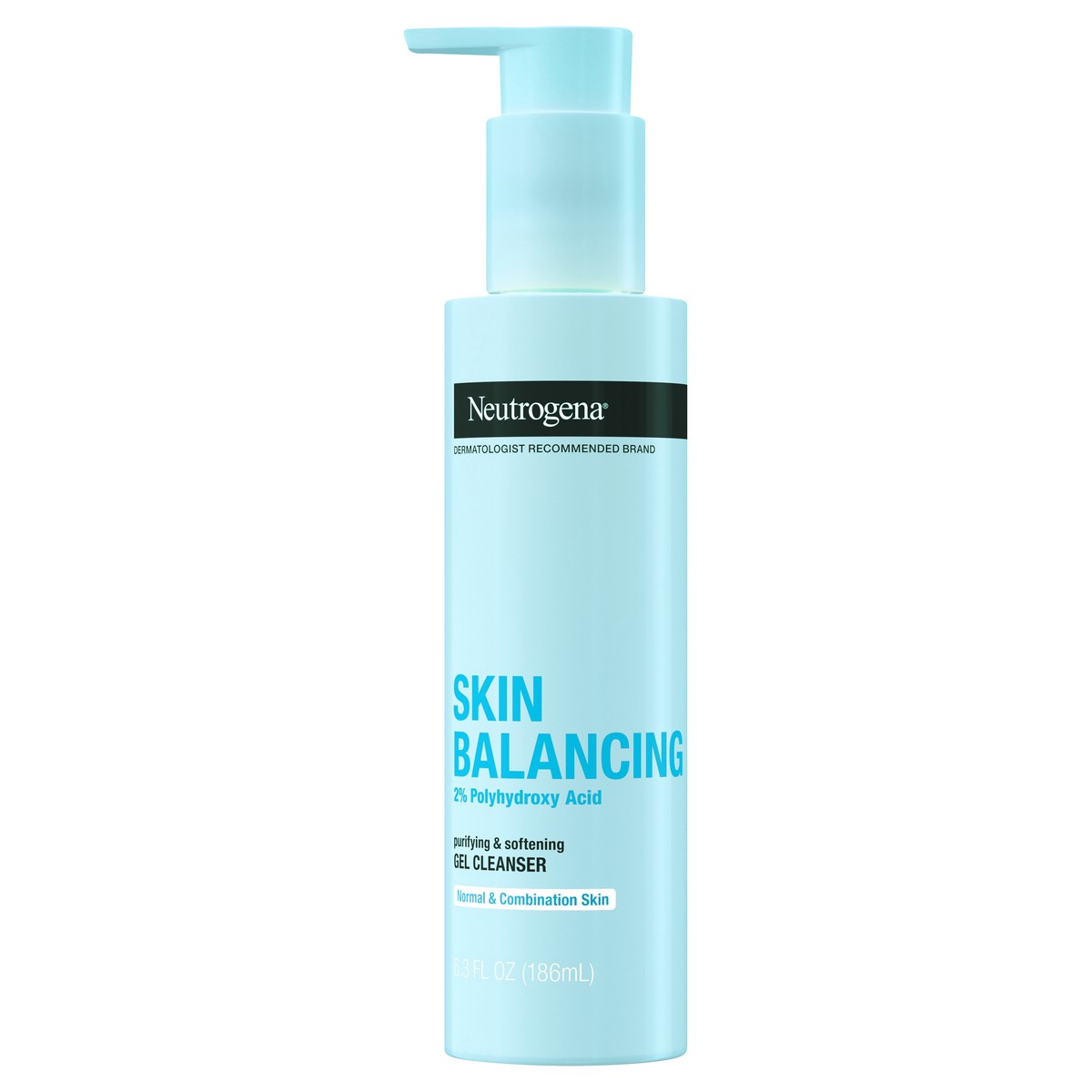 slide 3 of 6, Neutrogena Skin Balancing Purifying Gel Cleanser with 2% Polyhydroxy Acid (PHA), Softening Face Wash for Normal & Combo Skin, Paraben-Free, Soap-Free, Sulfate-Free, 6.3 oz, 6.30 fl oz